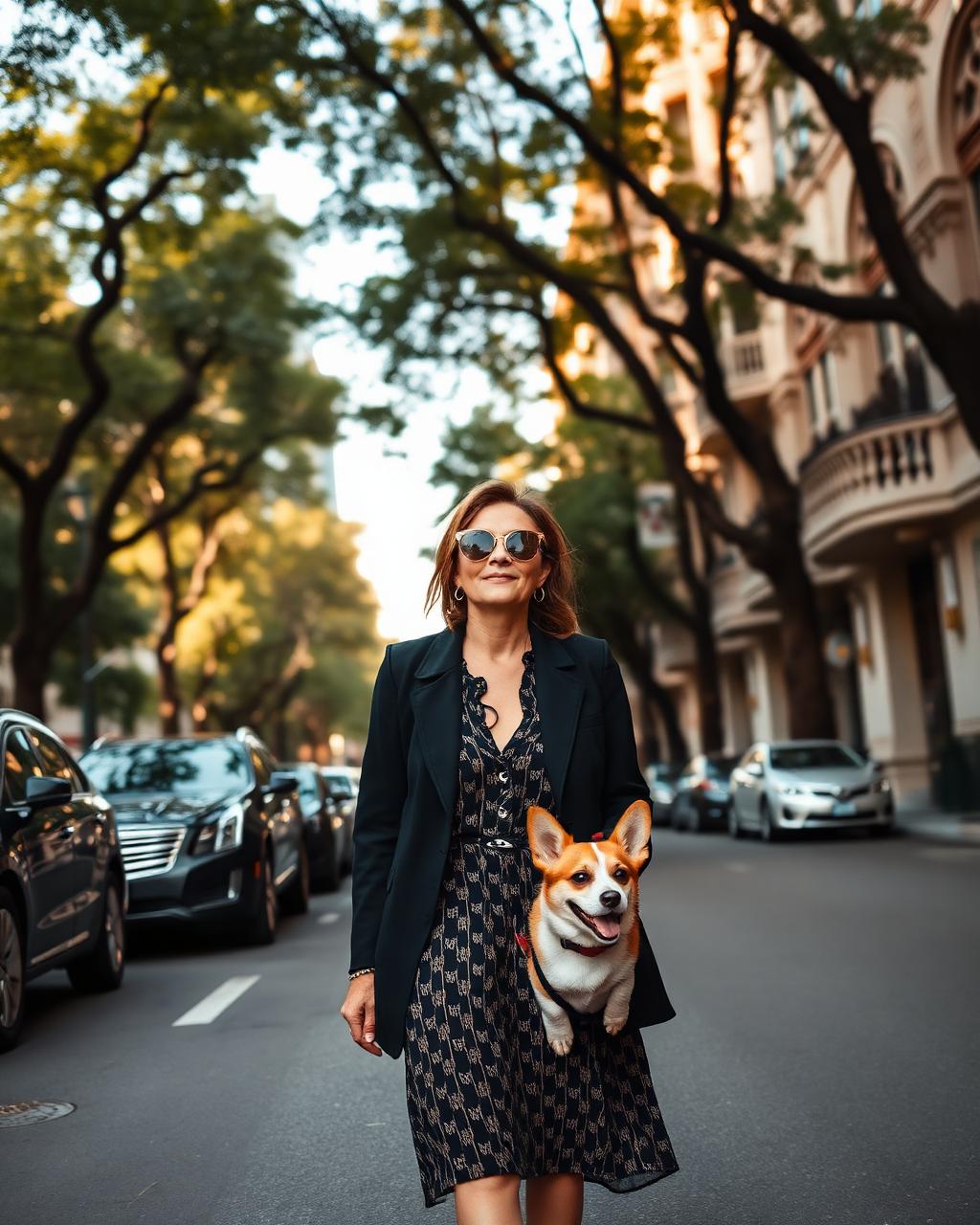 Paseando un corgi en Amsterdam