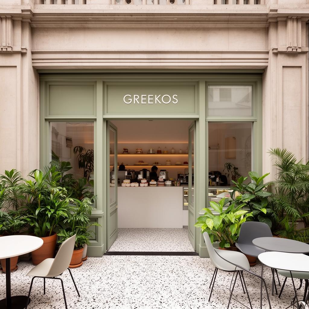 Fachada de la dulcería GREEKOS